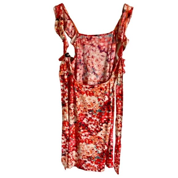 Glamour Floral Dress with Ruffle and Tie in Back Women's Size 8P NEW - Picture 7 of 10